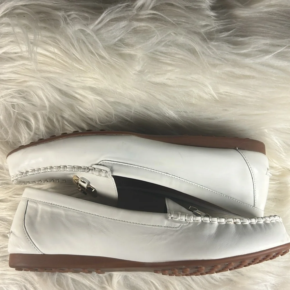 KATE SPADE Loafers Women's Size 8 Kate Spade Carmen S1350018 White Leather Shoes - Picture 12 of 15